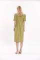 Cotton and linen dress with pocket