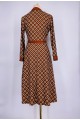 Printed dress with belt