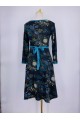 Floral print dress with belt