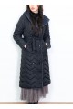 Hooded puffer jacket with belt