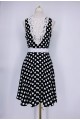 Polka dot dress with belt and lace