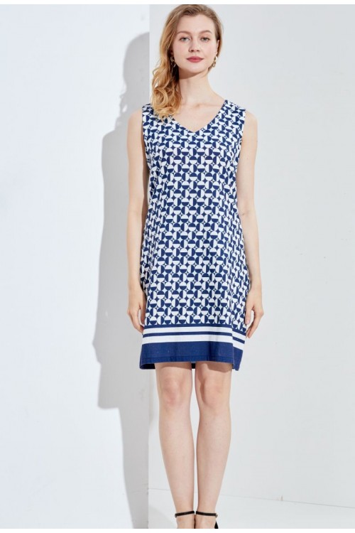 Cotton and linen dress with lining