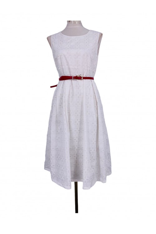Cotton dress with belt