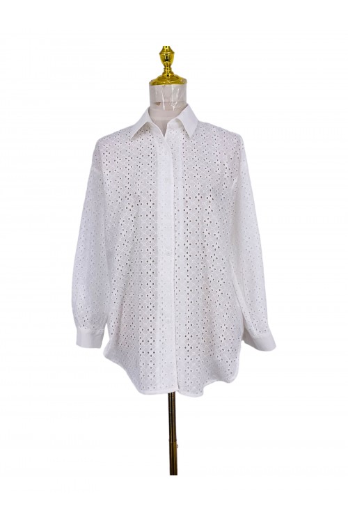 Cotton shirt with lace
