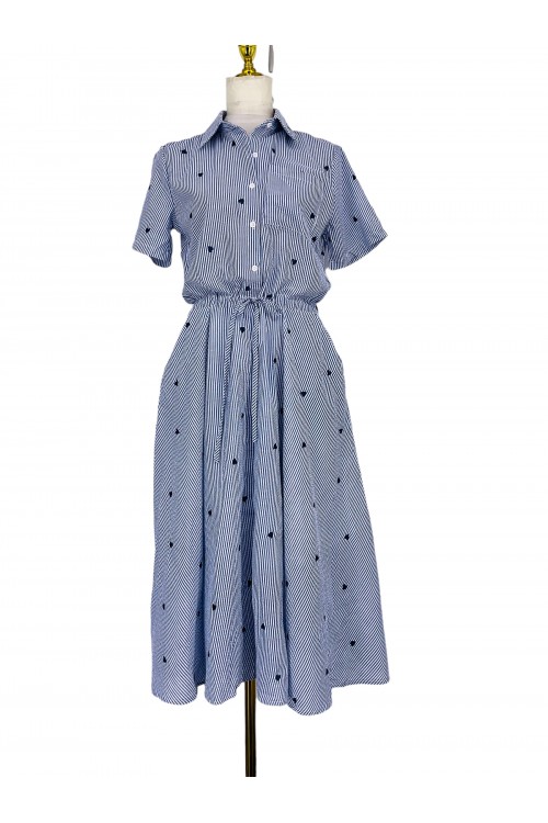 Printed dress with belt