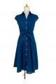 Cotton dress with belt and lining