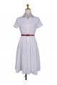 Cotton dress with belt and lining