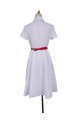 Cotton dress with belt and lining