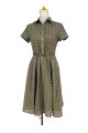 Cotton dress with belt and lining