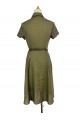 Cotton dress with belt and lining