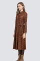 Printed dress with belt