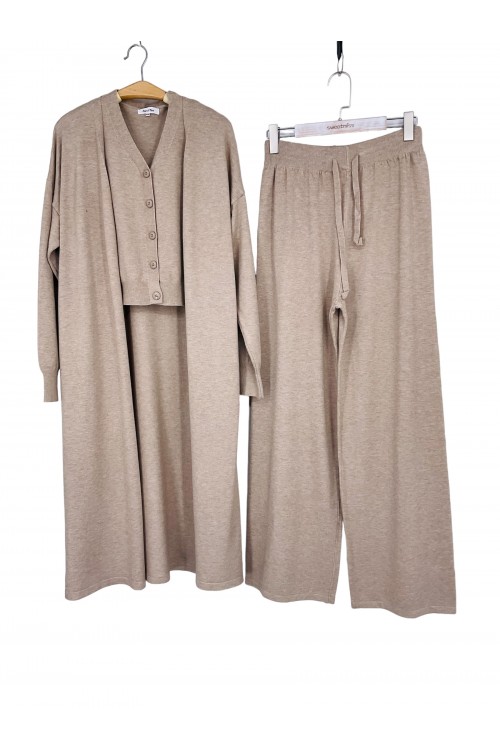 Top, cardigan and pants set