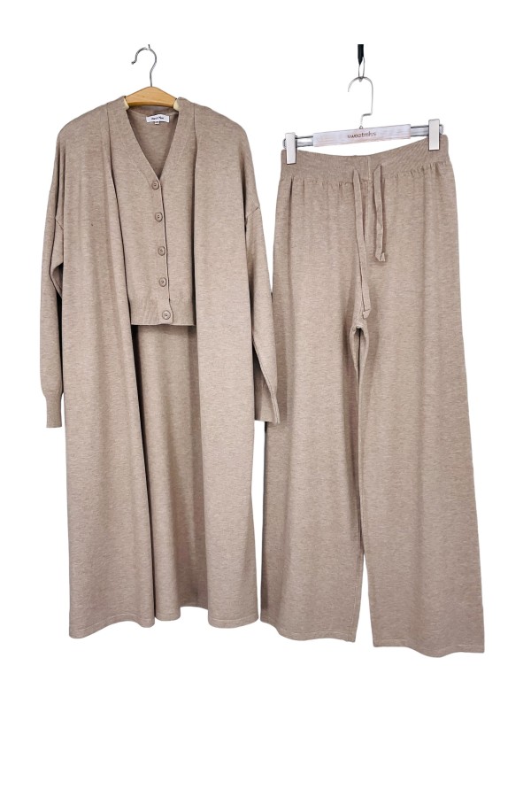 Top, cardigan and pants set