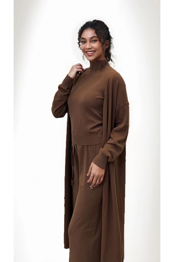 Top, cardigan and pants set