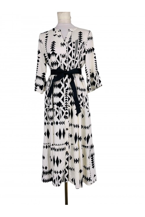 Cotton dress with belt